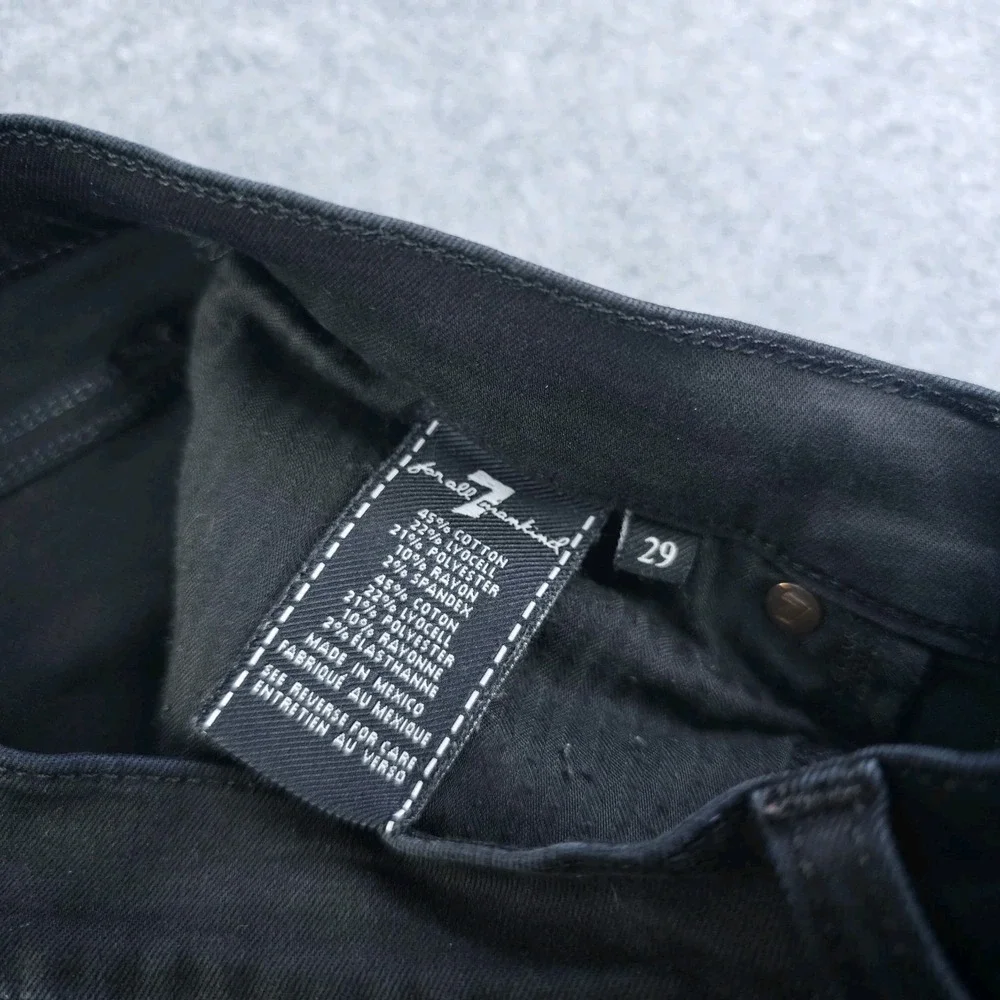 7 For All Mankind Slim Trouser Jeans Women's 29 Black Flare Stretch Denim 30x33